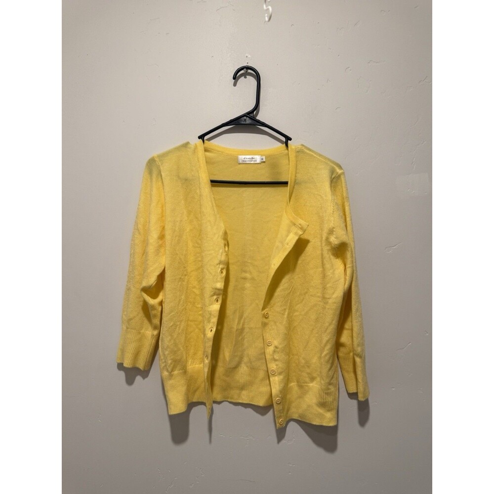 Danibe Yellow Button Cardigan M